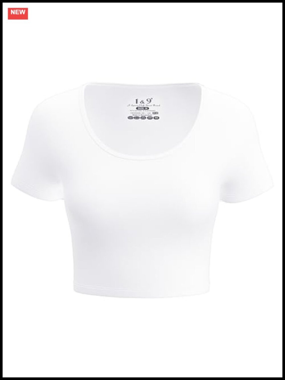 Womens Scoop Neck Crop Top Short Sleeve Slim Fit Cotton Spandex Summer Tee